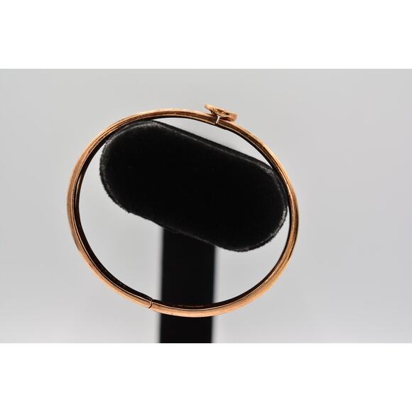 Coach Bangle Bracelet Rose Gold Tone Pink Glitter Enamel Thailand Signed Bin7 - Picture 3 of 12